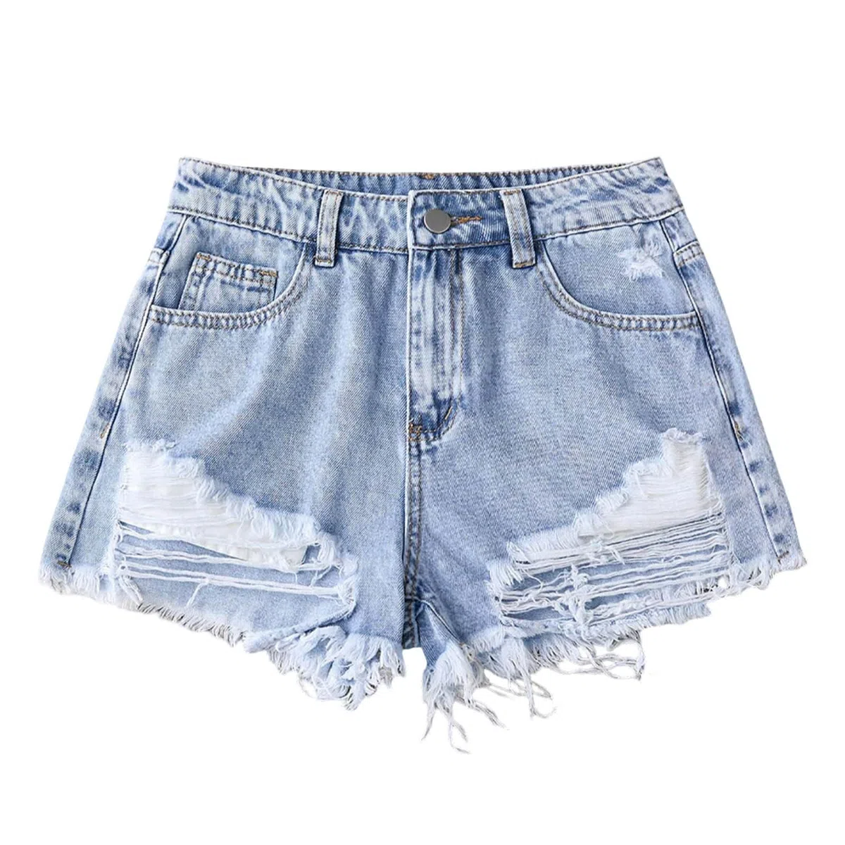 Jeans Pantaloncini da Ragazza a Vita Alta con Corti Strappati Fiocco Shorts Denim per Ragazze, Moda Y2K Streetwear Corti a Gamba Larga Pantaloncini per Bambini 12-16 Anni con Quotidiano Casual