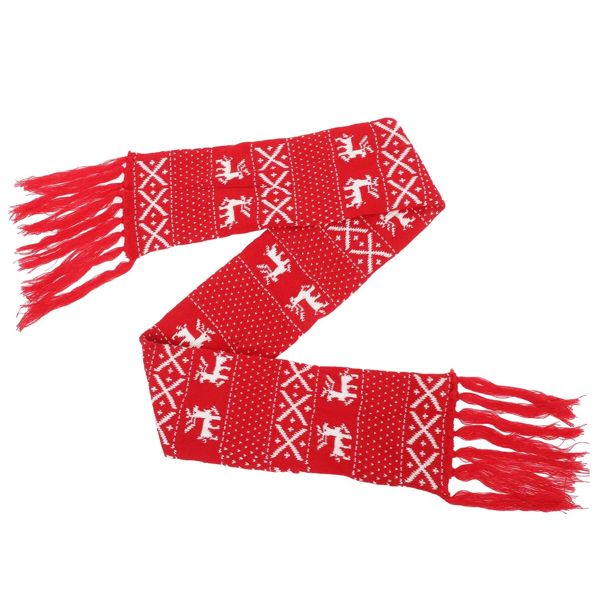 Sciarpa e Design Raffinato in Lana Rossa Motivo Renna Natalizia Calore Duraturo per Inverno Freddo Adatto a Occasioni Formali