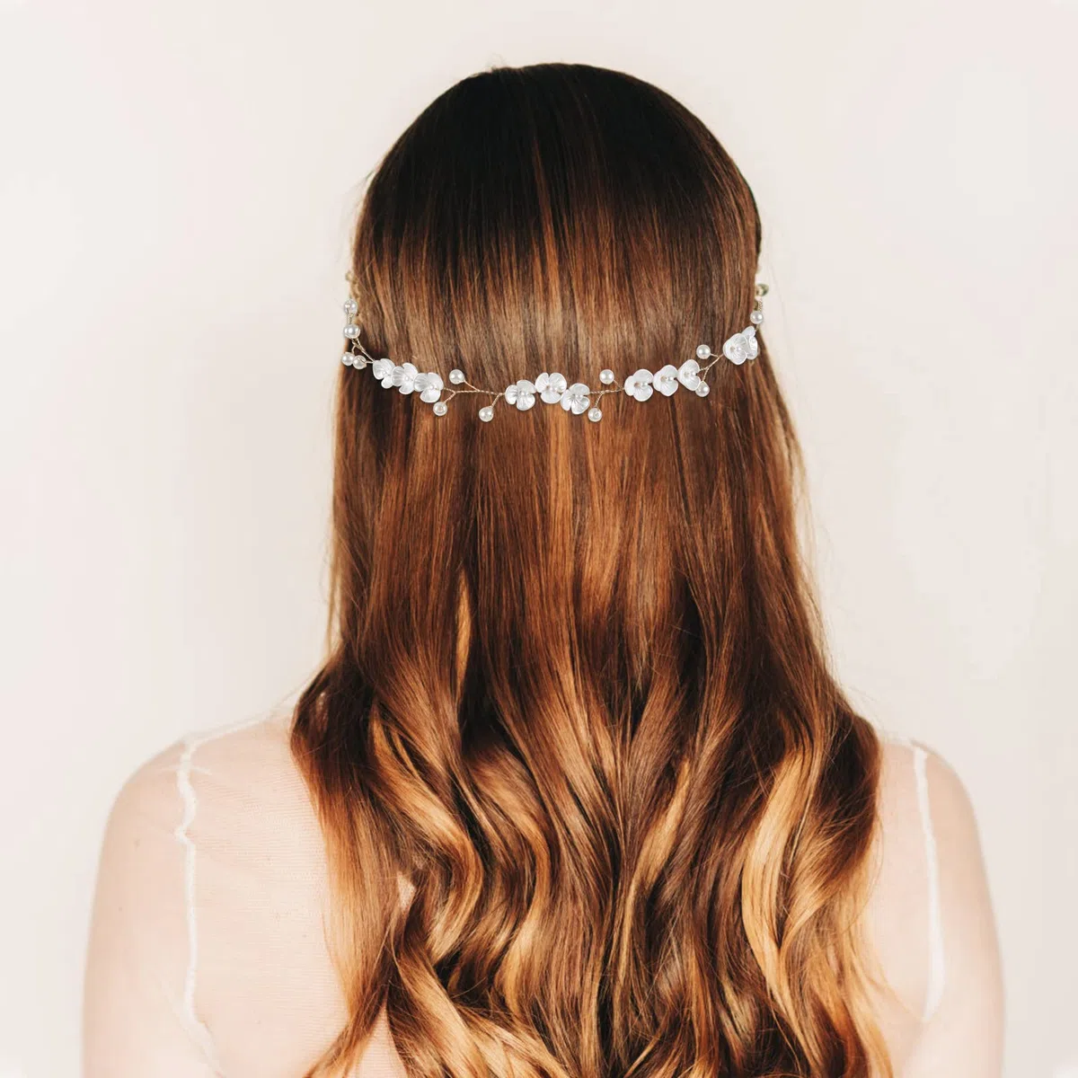 Czemo Coroncina di Fiori per Capelli Fascia dei Fiori con Il Nastro Elastico Regolabile Cerchietto Fiori per Donna Ragazza o Bambina (Oro, 35CM)