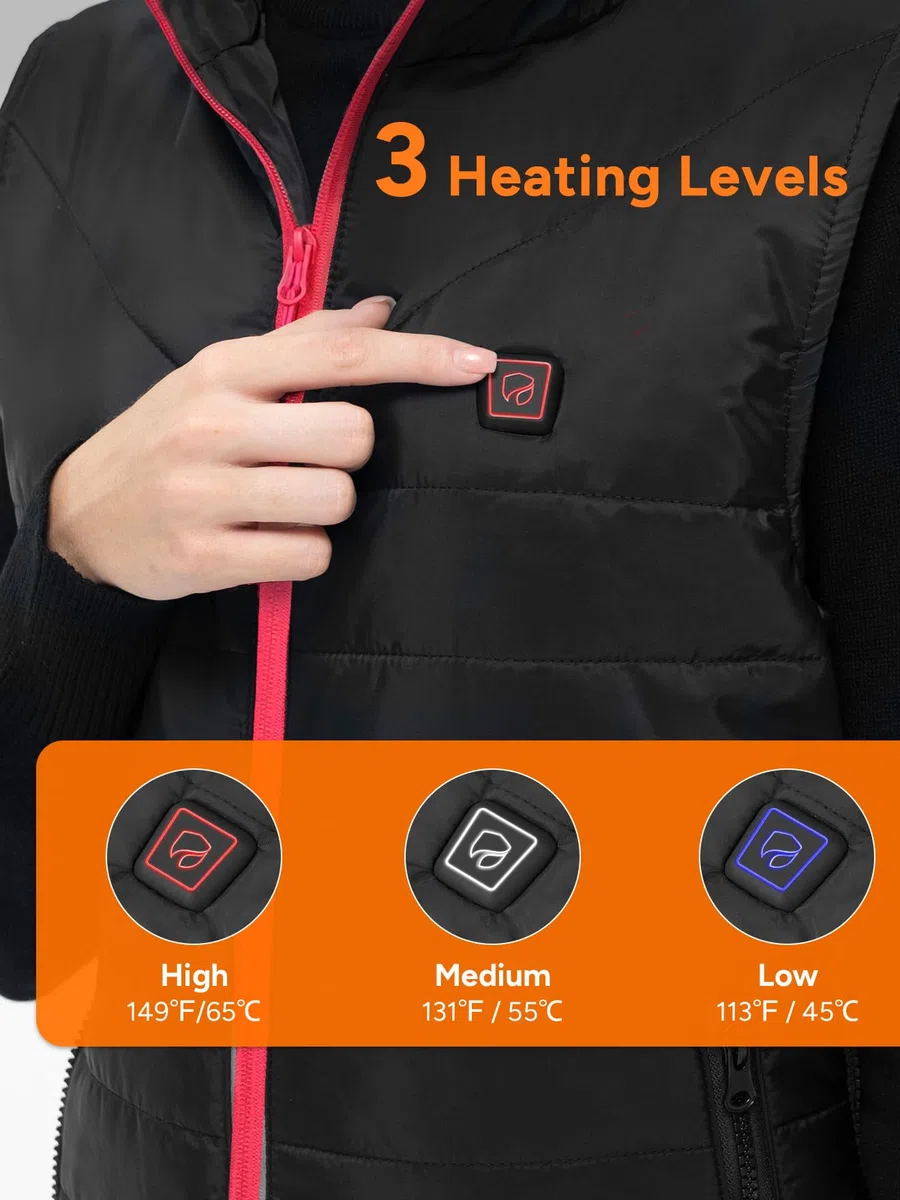 DR.PREPARE Gilet Riscaldato Uomo Donna Dimensioni Regolabili 3 Temperature Giubbotto Riscaldato in Pile Morbido Giacca Riscaldata USB Ricaricato per Attività all'Aperto Viaggio Sport Tempo Libero