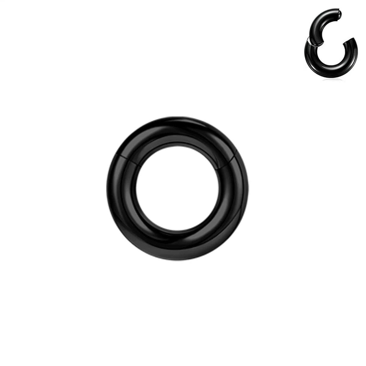 Nero Clicker a Segmento Incernierato Pa Rings, 2G 4G 6G 8G 10G 12G Grande Bcr Anelli, Acciaio Chirurgico Piercing Naso Septum Piercing Orecchio