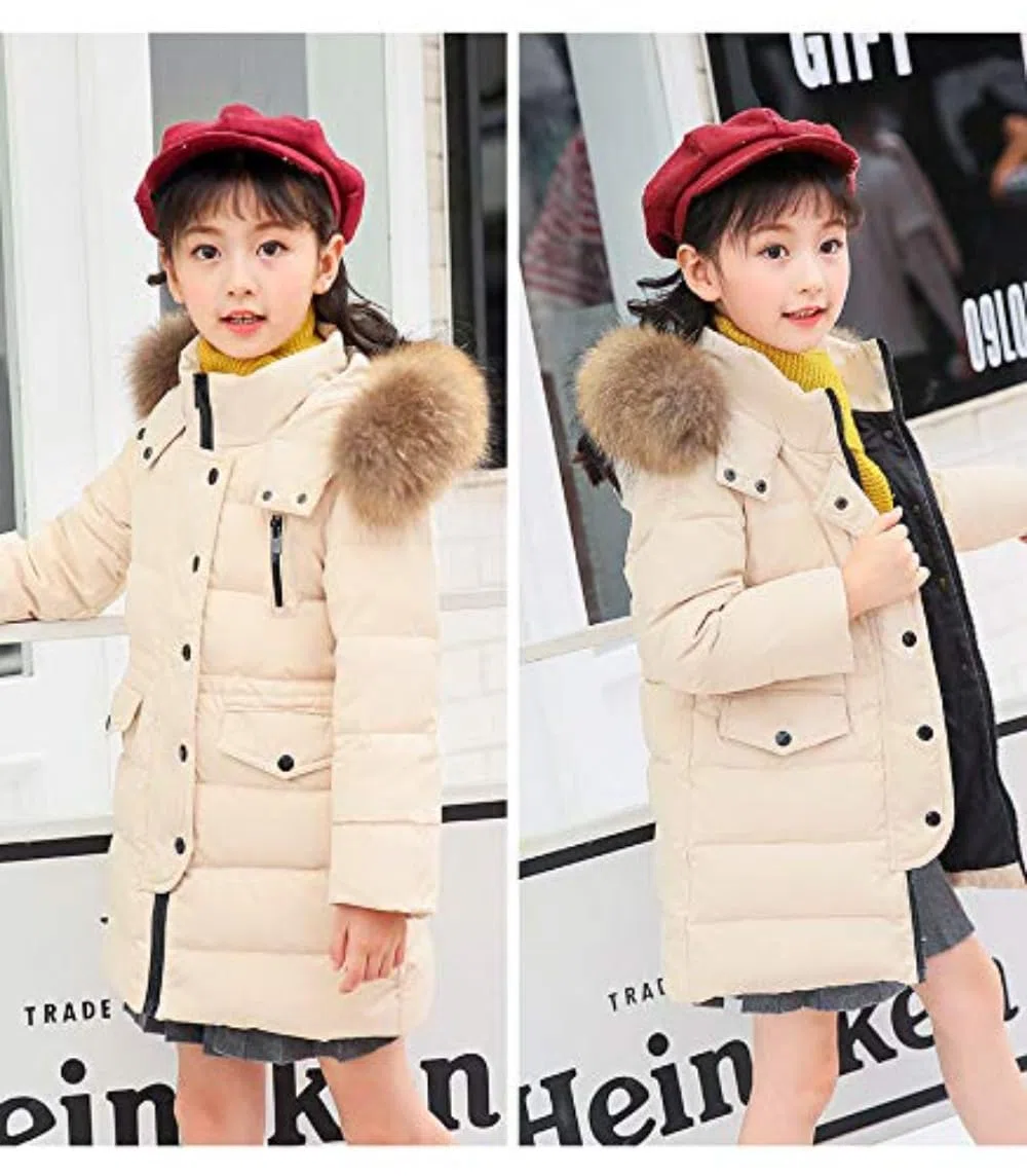 Cappotto con Cappuccio da Unisex Ragazzi Invernale Giubbotto Trapuntato Parka Incappucciato Piumino 0-13 Anni
