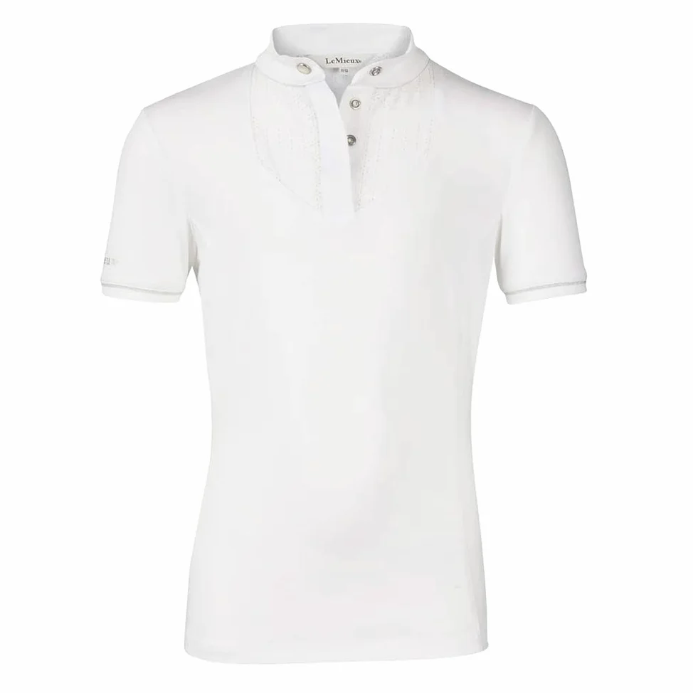 LeMieux Young Rider Belle Show Shirt con morbido tessuto elasticizzato, top sportivo per cavalieri equestri, maglietta classica leggera a maniche corte