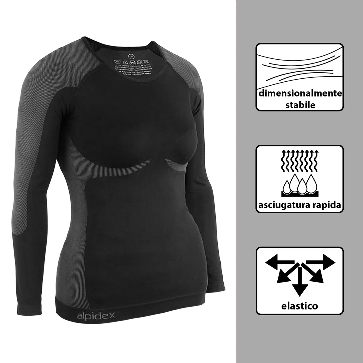 ALPIDEX Biancheria Intima Termica Donna Funzionale Rapida per Sci Traspirante riscaldante Autunno Inverno