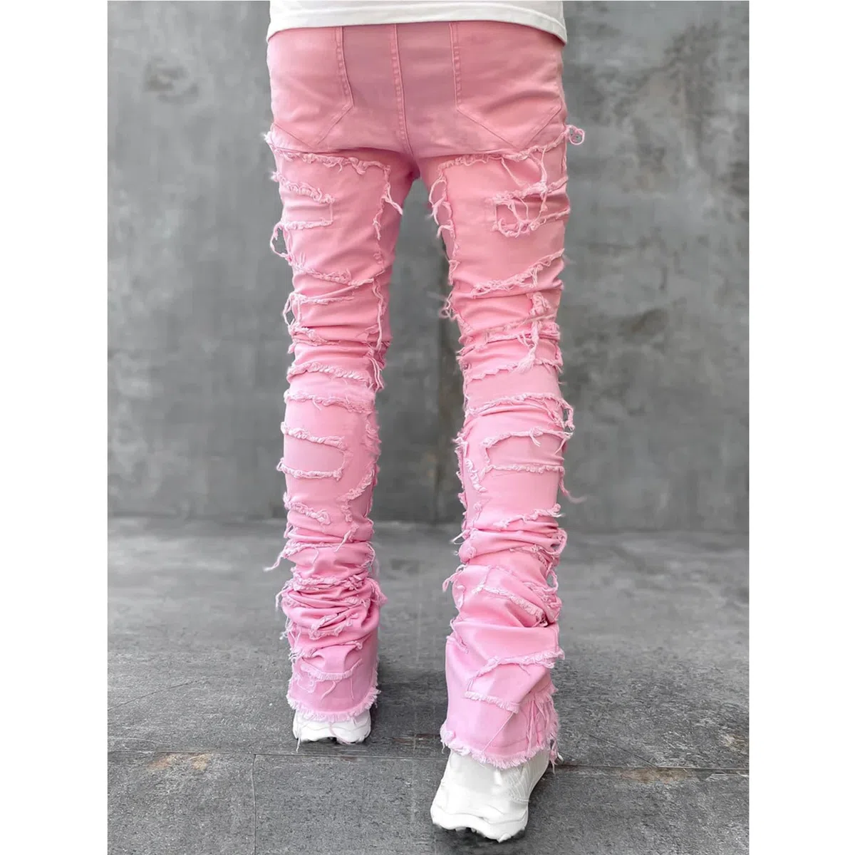Jeans elasticizzati da uomo Destroyed Slim Fit Jeans Skinny Hip Hop Denim Pantaloni con fori per gli uomini Jeans strappati Nero Vintage Pantaloni Casual Jeans a tinta unita Jeans Adolescenti Ragazzi