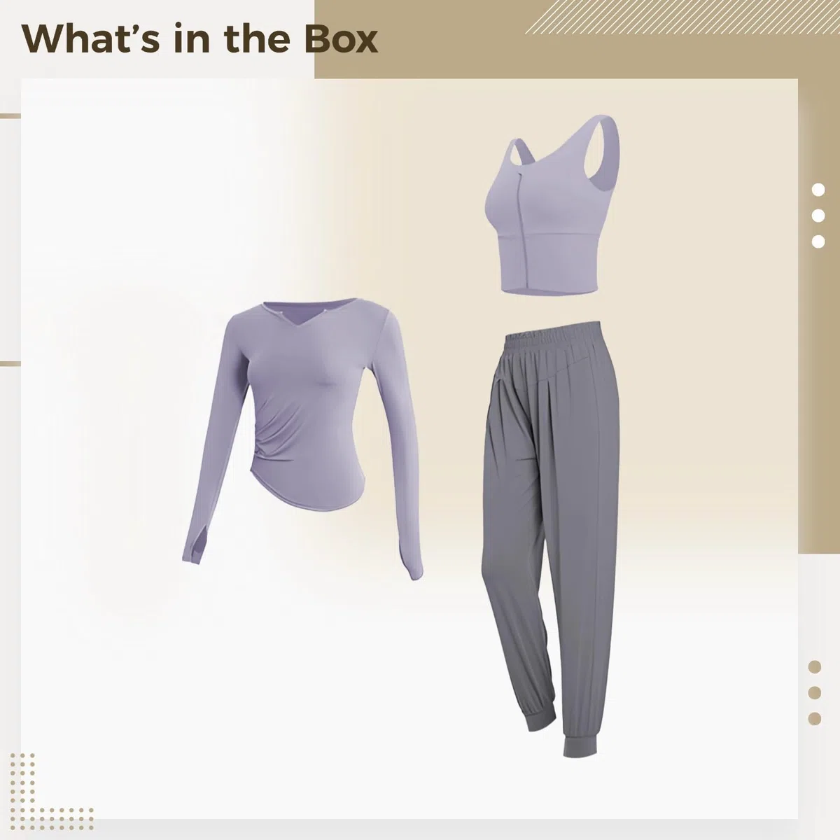 Set da allenamento da donna, 3 pezzi, con top a maniche lunghe, pantaloni da jogging e canotta senza maniche, per yoga, corsa e fitness, traspirante, ad alta elasticità, diversi colori e dimensioni