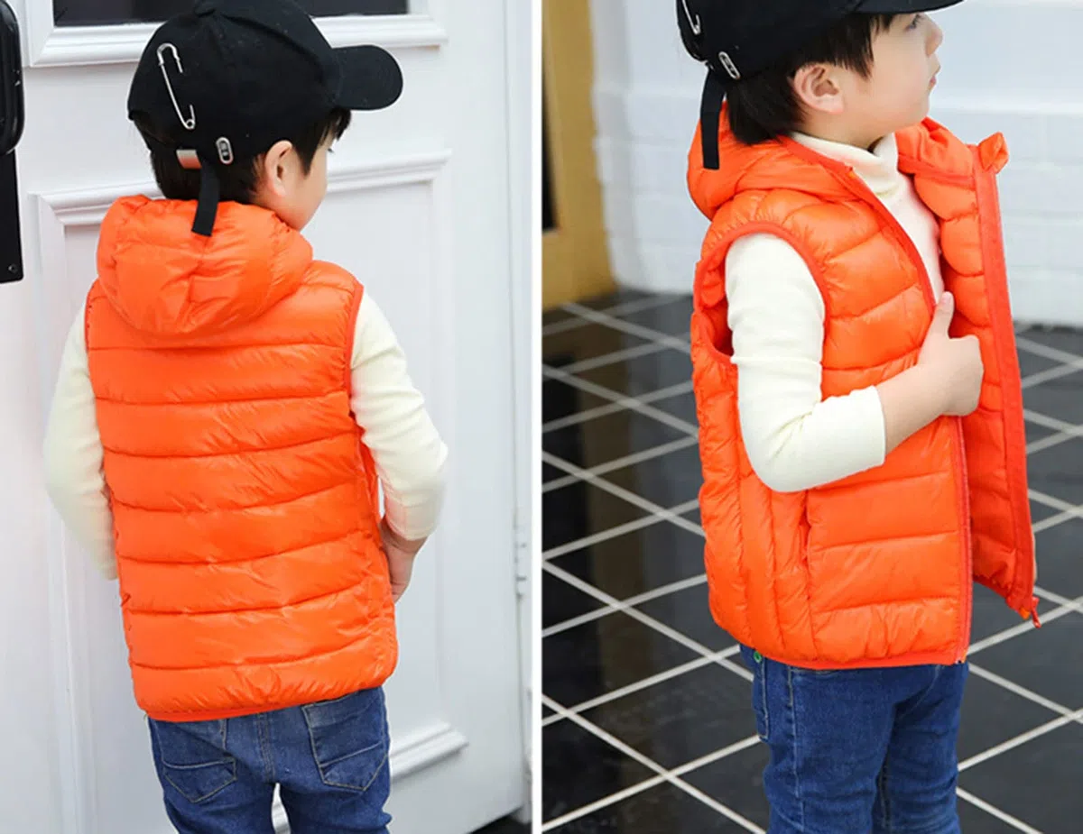 Smanicato Bambino Piumino Senza Maniche Gilet Piumino con Cappuccio Bambini Bambina Piumini Leggero Cappotto Gilet Imbottito Ragazzo Zip Up Giubbotto Invernale Primavera 3-15 Anni