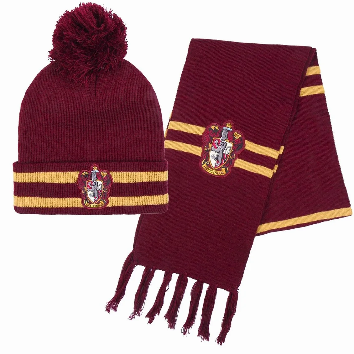 Harry Potter Cappello e Sciarpa, Set Invernale per Bambini e Ragazzi, Cappello e Sciarpa di Hogwarts Grifondoro Serpeverde Corvonero e Tassorosso, Accessori Invernali