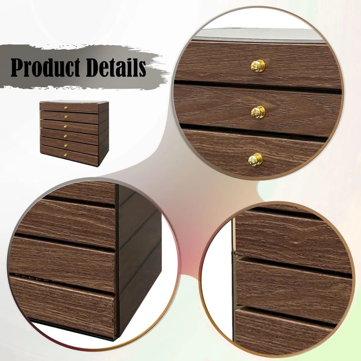 Porta Gioielli Scatola Gioielli Organizer Multilivello Contenitore Gioielli Cassettiera Coperchio Trasparente Realizzato in Legno E Velluto Morbido