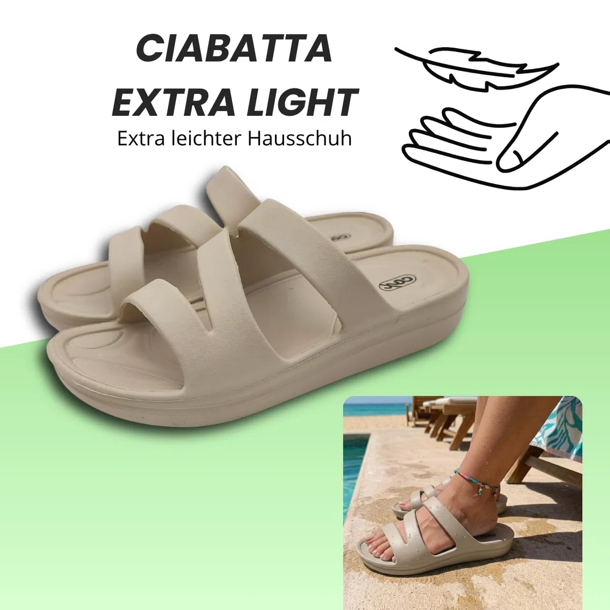 Ritmo Ciabatte Donna Estive in Gomma EVA, Sandali Slide Platform con Sottopiede Massaggiante per Mare Piscina Casa Doccia