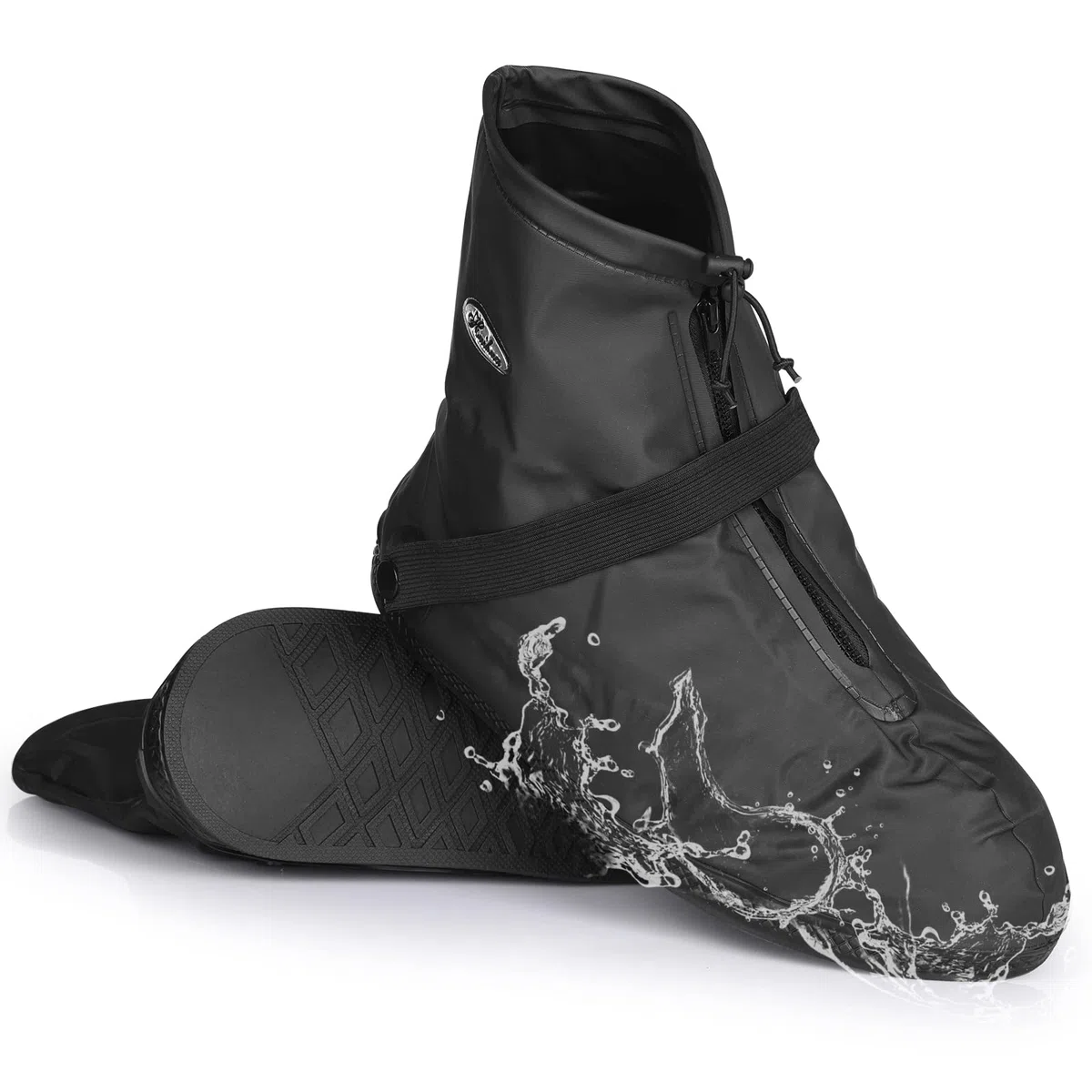 GeeRic Copriscarpe Impermeabili, Copriscarpe Antipioggia con Zipper Antiscivolo Copriscarpe da Ciclismo Antineve PVC Antiscivolo Riutilizzabili Durevoli a Passeggiate, Campeggio,Scalare Unisex