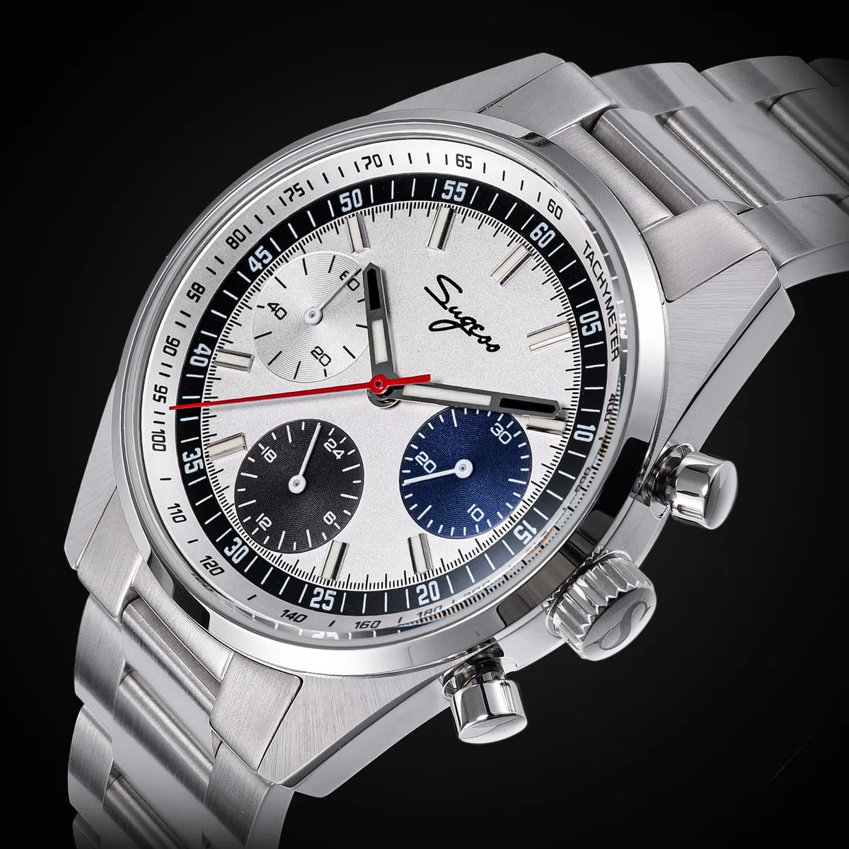 S465.TE.S Crono Heritage Fashion Cronografo Meccanico Uomo Orologio Acciaio Gabbiano 1963