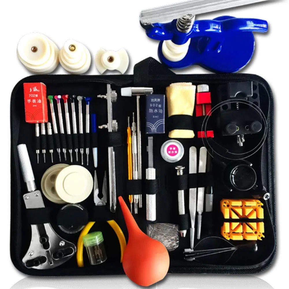 176PCS Kit Riparazione Orologi, Utensili per Orologio Riparazione, Orologi Strumenti Riparazione Guarda Professionale Set, Orologiaio Portable Kit con Manuale