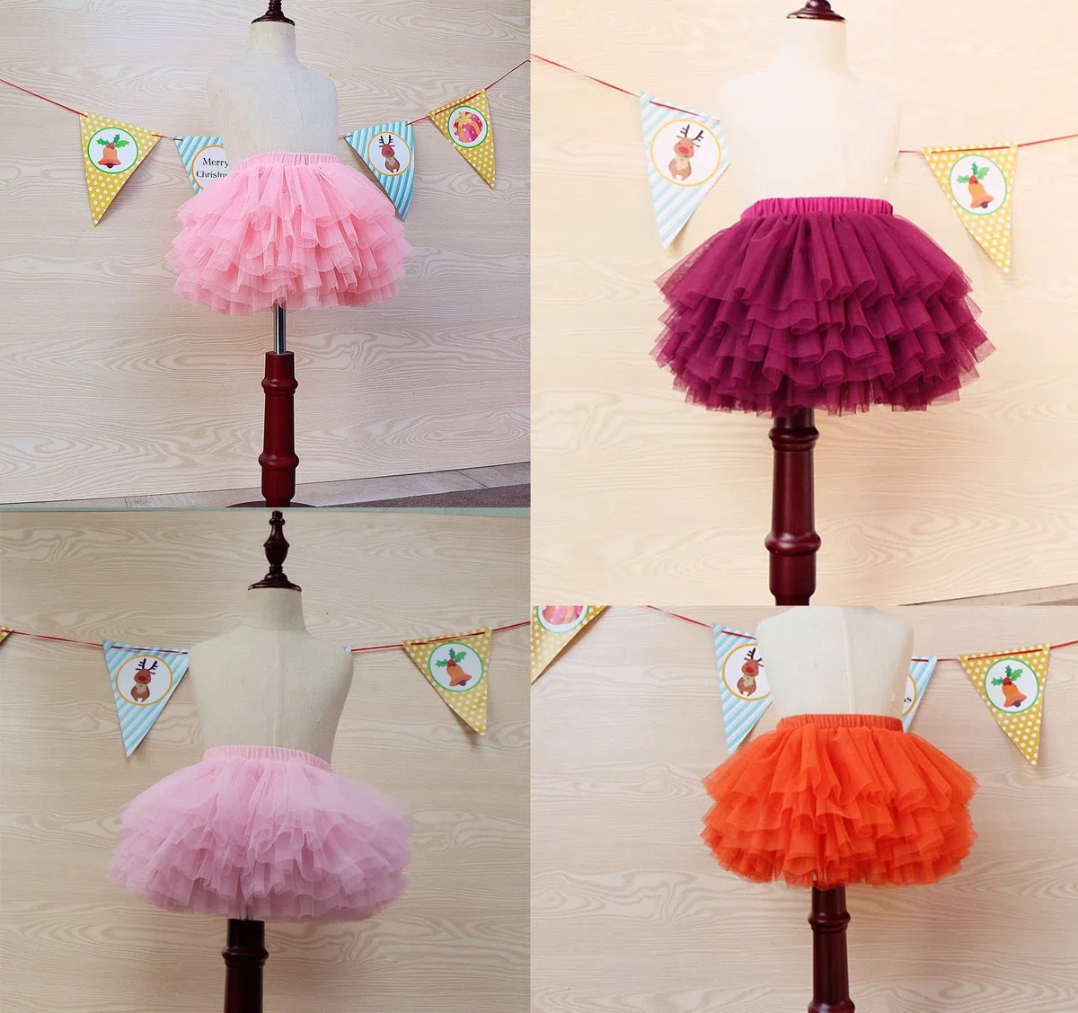 Eaasok Baby Girls' Tutu Skirt Toddler 6 Layered Tulle Tutus 1-8T Pink