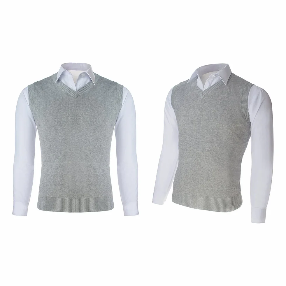 TopTie Gilet da Uomo in Tinta Unita Tinta Unita da Uomo d'Affari, Pullover Casual in Cotone Aderente