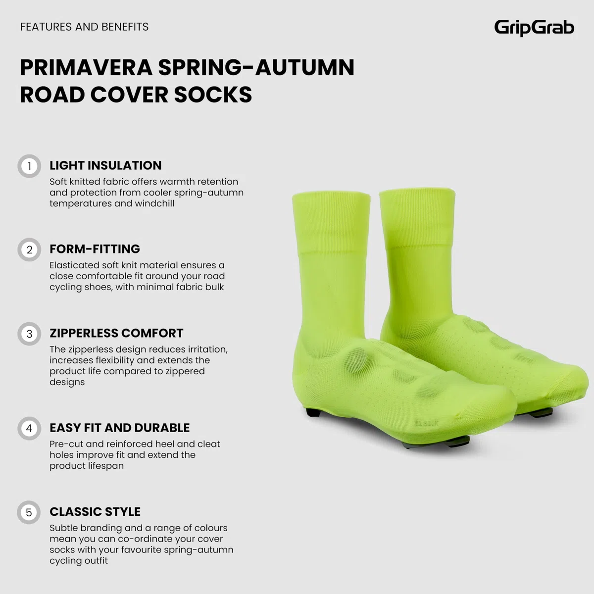 GripGrab Primavera Road Transition Copriscarpe Leggeri sopra calzini da ciclismo aeronautici Stivaletti belgi
