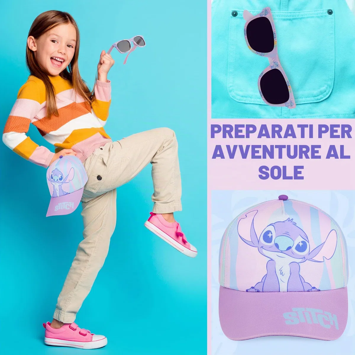 Get Trend Occhiali da Sole e Cappello Bambina Set Regolabile Cappello Protezione UV400 Occhiali da Sole Bambini