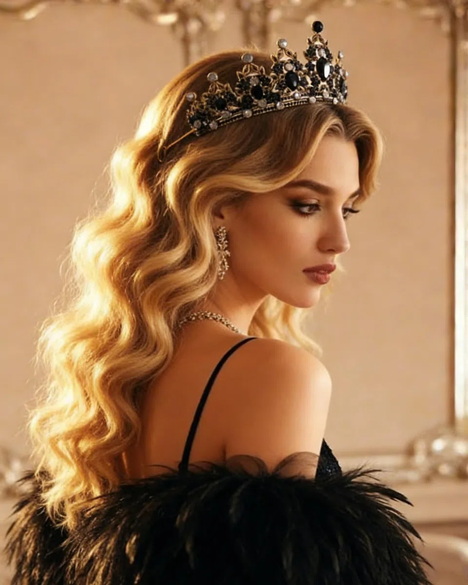 Corona Regina Oro antico,regolabile,facile da pulire,stile barocco,adatto per decorazioni a corona per matrimoni,balli di fine anno,Halloween e feste