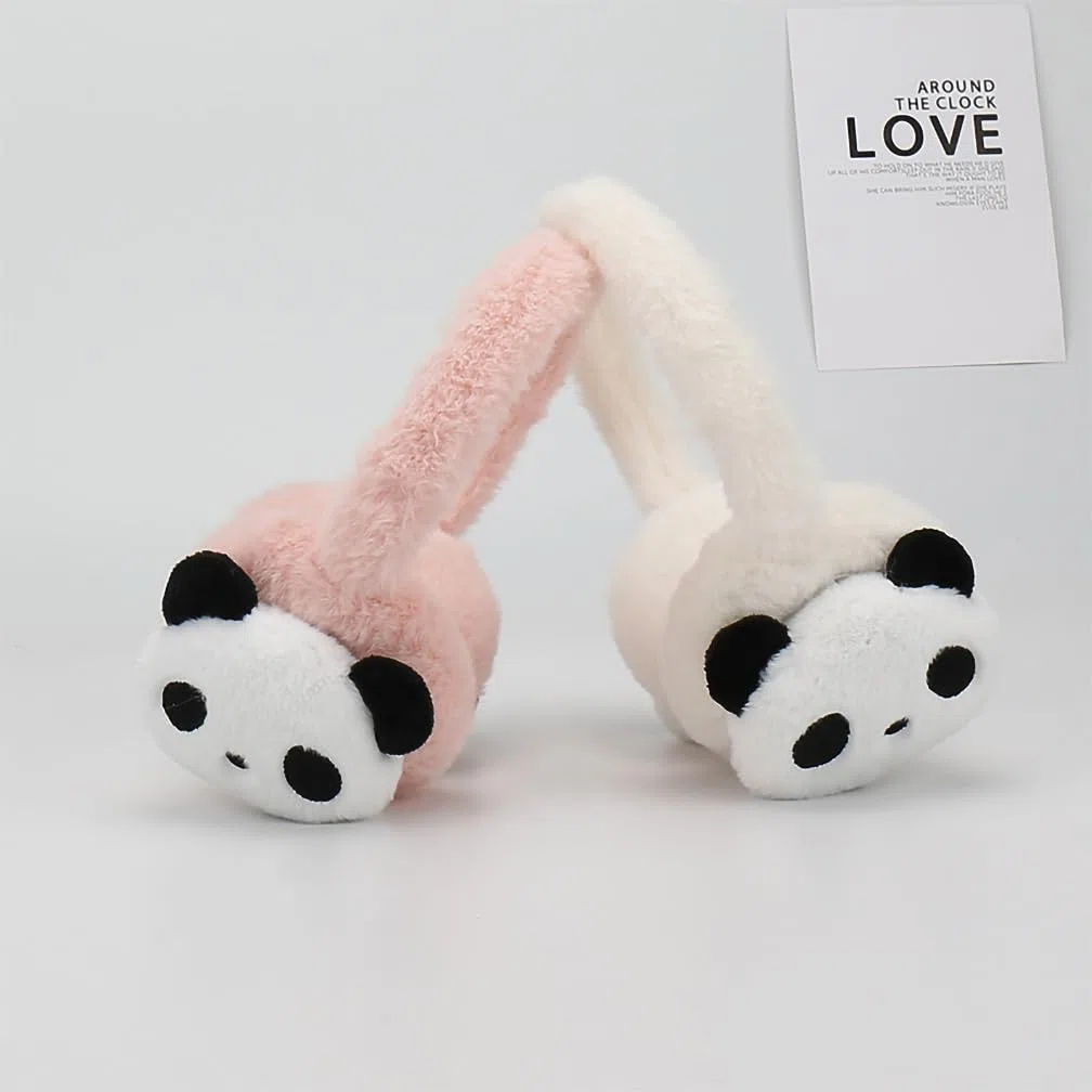 Paraorecchie di Panda Copre Orecchie Regolabile Bambina Ragazzo Paraorecchie Inverno Sci Moto Viaggio Scaldamani Peluche Caldo Copertura Orecchie Contro il Freddo Orecchio Protect Morbido