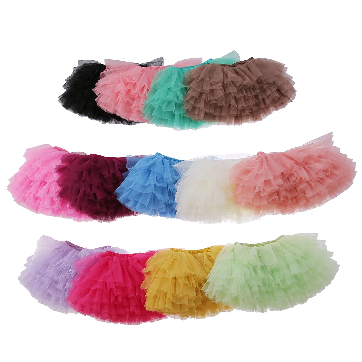 Eaasok Baby Girls' Tutu Skirt Toddler 6 Layered Tulle Tutus 1-8T Pink
