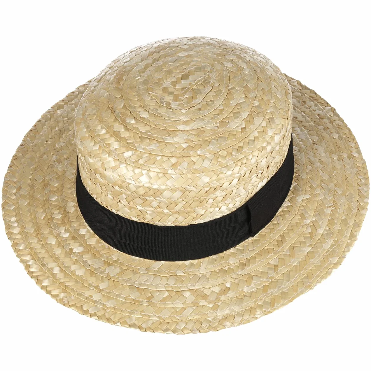 LIPODO Boater Paglietta Donna Uomo Made in Italy Cappello da Sole in Paglia di frumento Cappello da gondoliere Copricapo con Fascia in Gros-Grain Primavera Estate