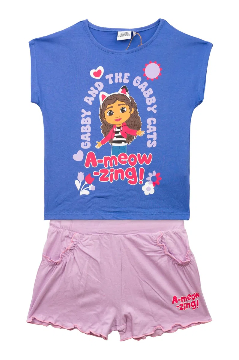 Cartoni Animati - Bambina - Completo Coordinato Beach Set 2 pz T-Shirt Maglia Maglietta e Pantaloncino