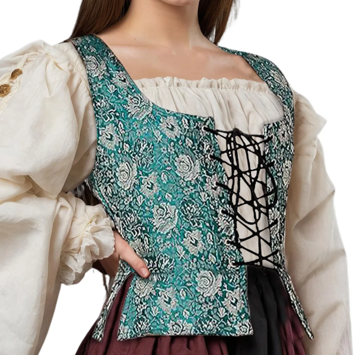 ThePirateDressing Costume da Pirata Medievale Travestimento da Pirata Rinascimentale Reversibile - Multicolore - Large