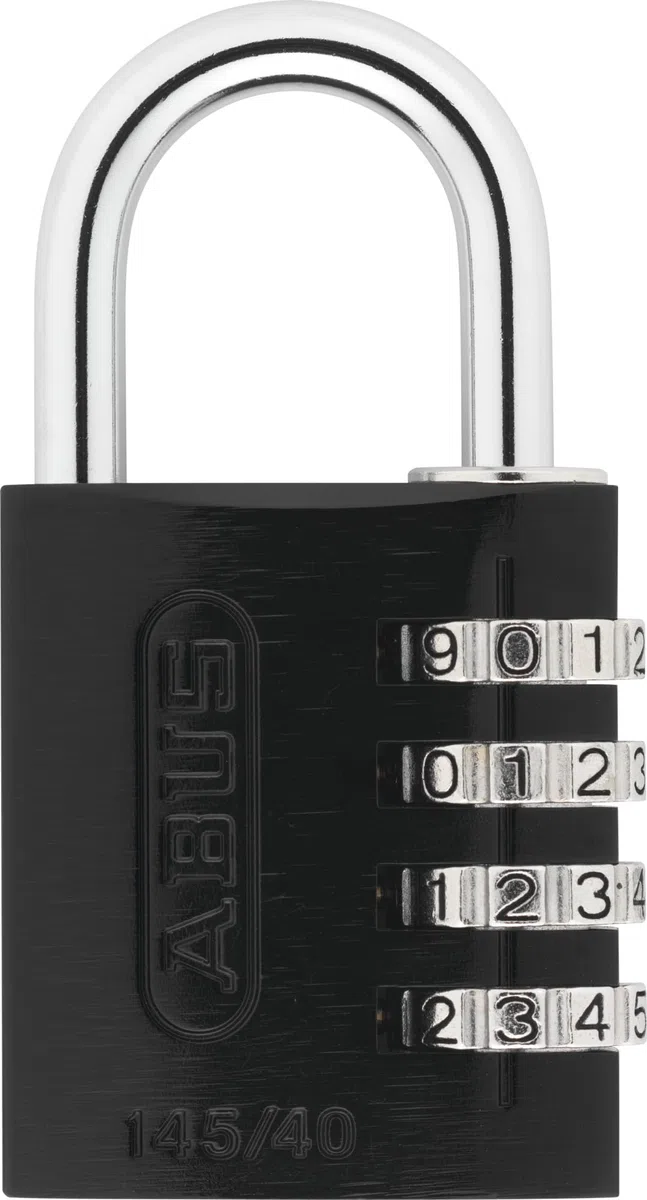 ABUS 34605-145/40_NERO_B Lucchetto in alluminio con combinazione a 4 cifre, 40 mm, nero, 1 pezzo