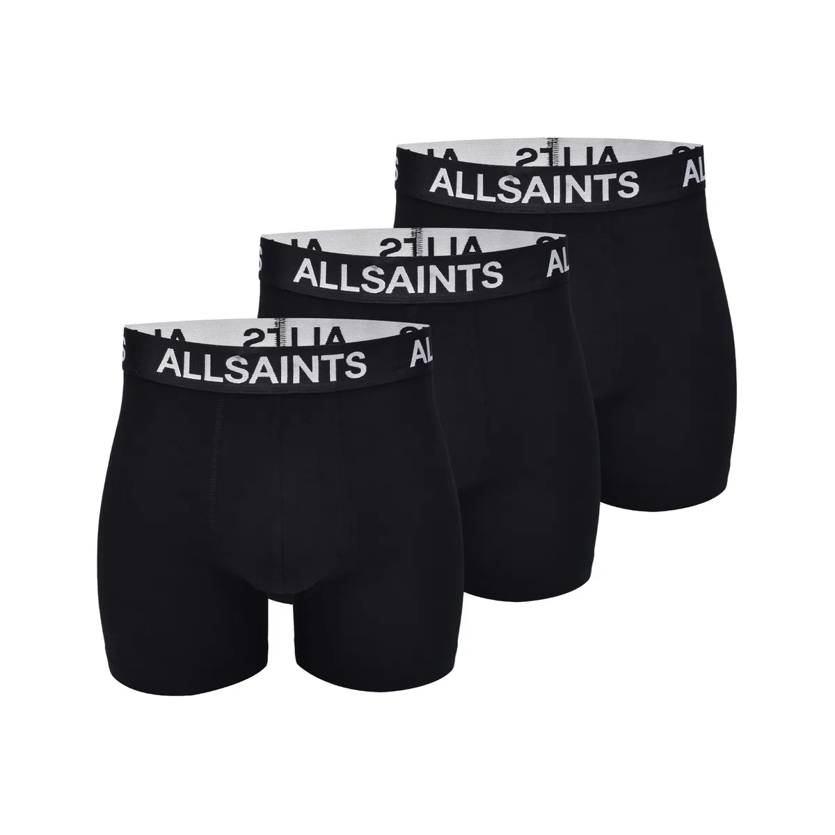 AllSaints Boxer Uomo con Tasca Sagomata, Nero