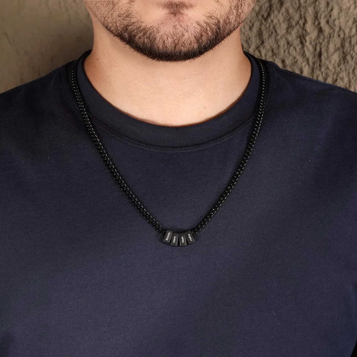 Jeweidea Collana Personalizzata con Nome da Uomo Catena Cubana in Acciaio Inossidabile Argento Oro Nero Regalo Personalizzato per Uomo, Festa del Papà