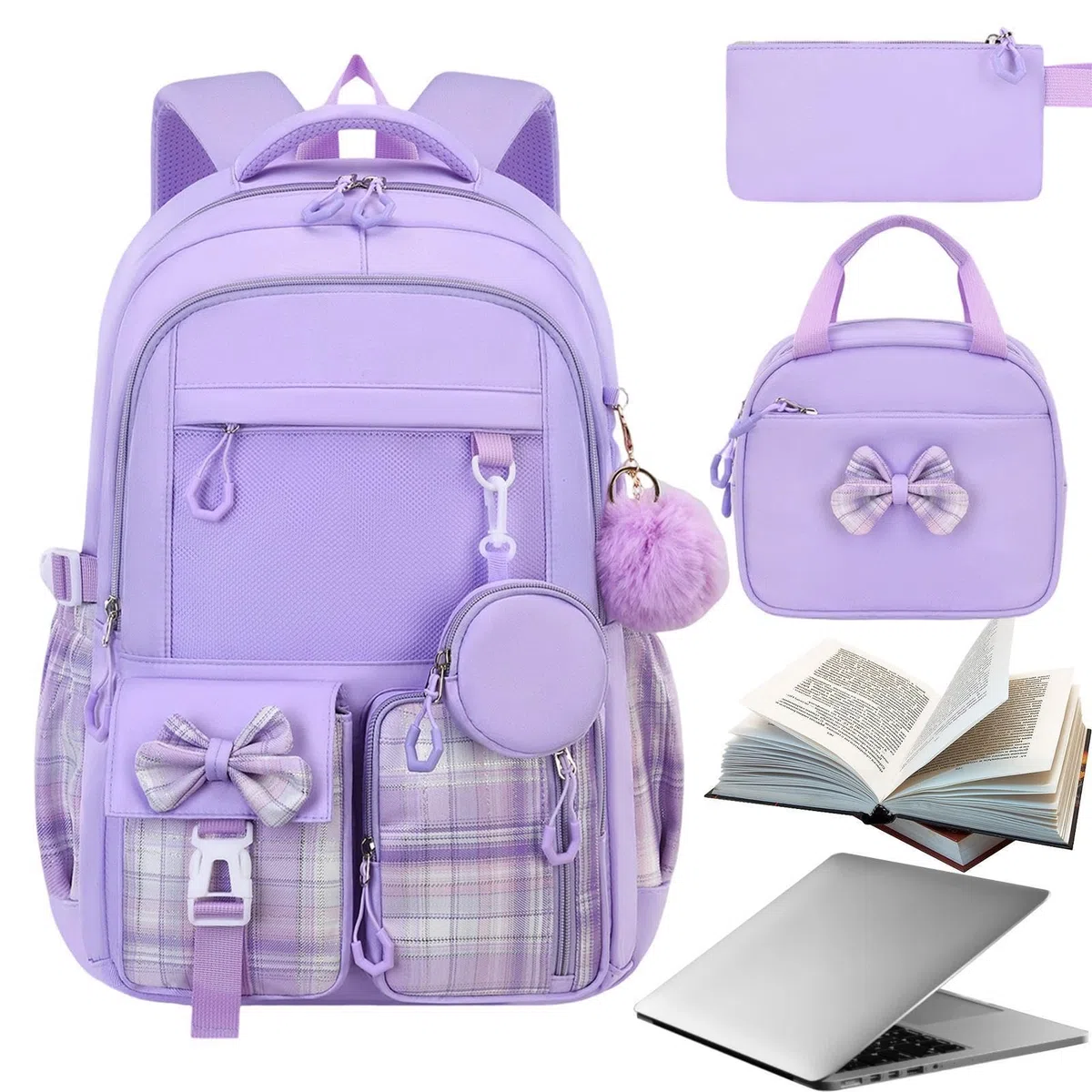 Generico Zaino Da Ragazze 3 Pezzi Zainetto Con, Portapranzo E Astuccio | Zaino Leggero Studenti Per Figlie, Nipoti, Viaggi, Escursioni, Trekking, Weekend, Gite, E Outdoor All'Aperto