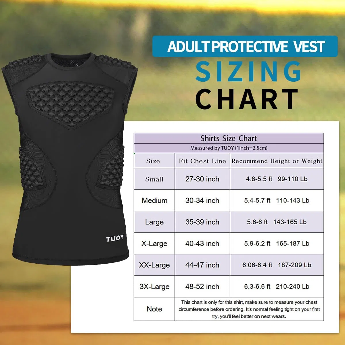 Maglietta Imbottita a Compressione – Taglie per Adulti e 6 Imbottiture Maglietta Protettiva Imbottita per Calcio Paintball Baseball