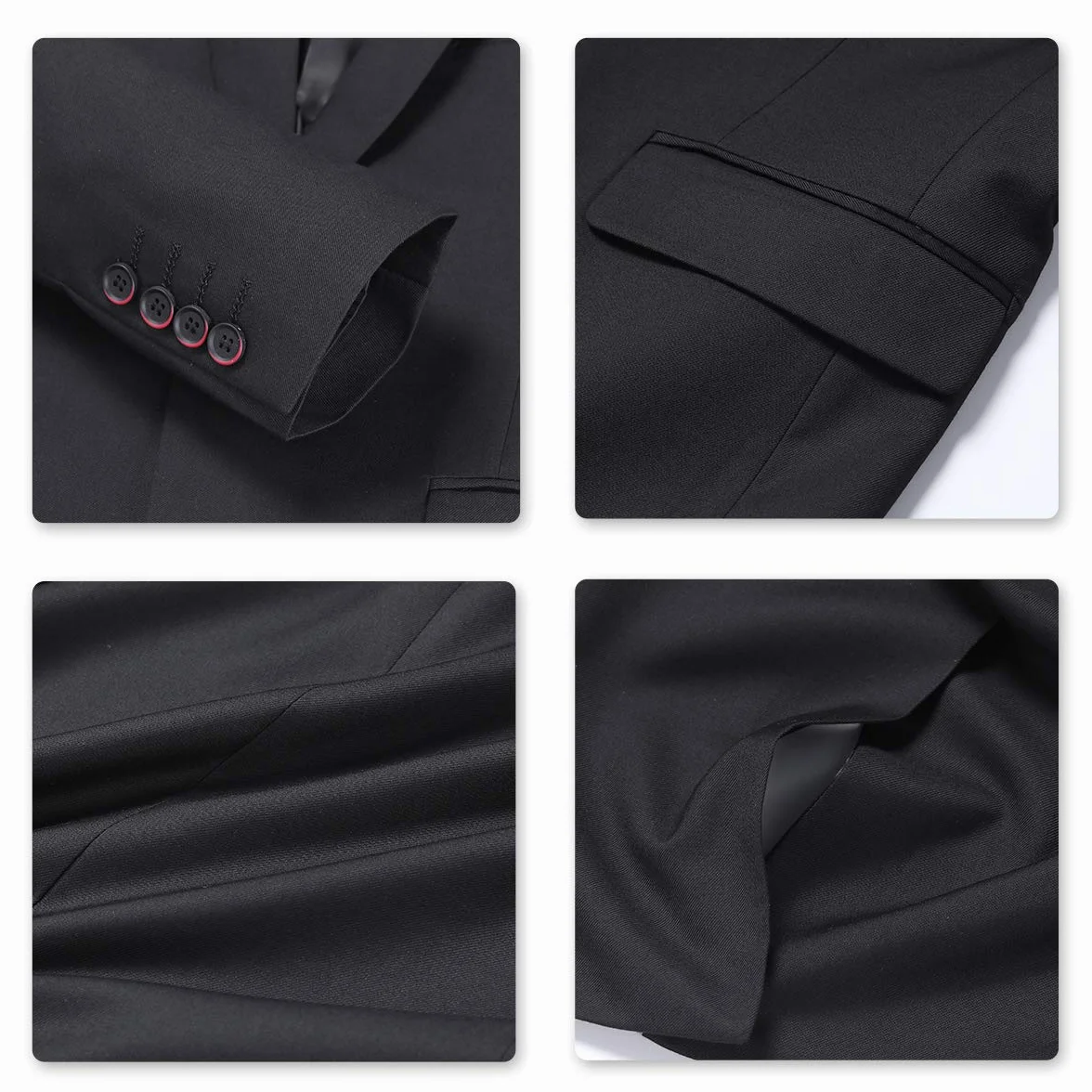 Allthemen Blazer da Uomo a Due Bottoni con Spacco Posteriore in Tinta Unita Jacket da Abito d'Affari Business