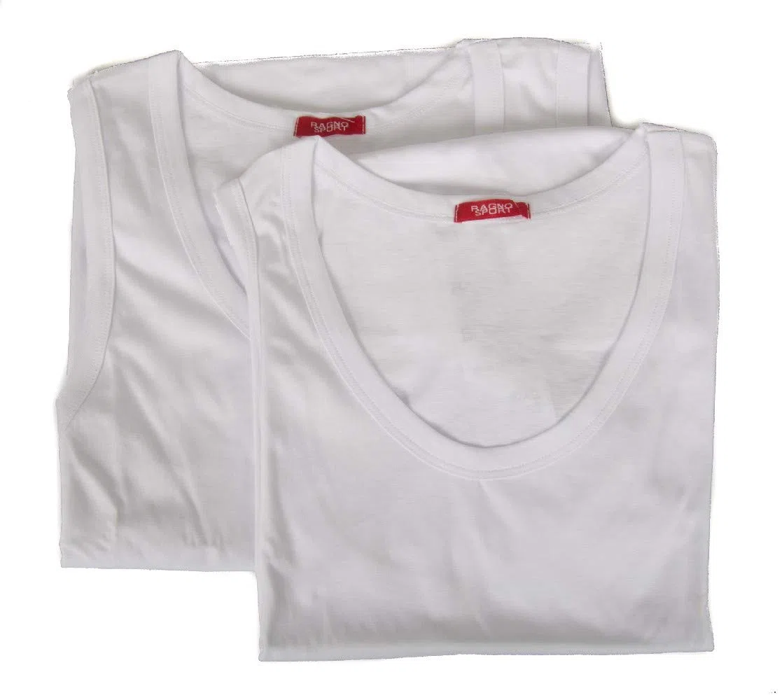 RAGNO Confezione 2 Canottiere Uomo Cotone Spalla Larga Bipack Articolo 601412
