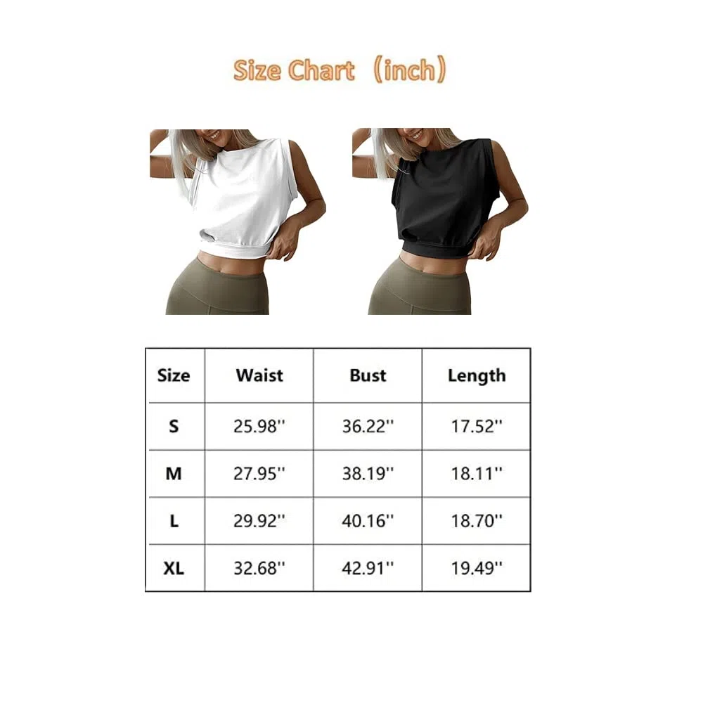 Donna Sportive Canotta Tank Top Scollo Tondo Crop Top Estive Magliette Sportivi Senza Maniche T-Shirt Elegante Blusa Camicetta Canottiera Running per Yoga Palestra Pilate