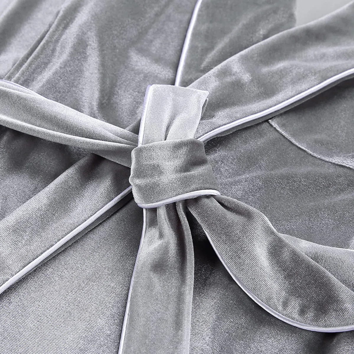 Pigiama da Donna a Maniche Lunghe Set in Due Pezzi, Set Cardigan Caldo E Confortevole, Camicia da Notte Sexy da Donna Loungewear,Grigio,M