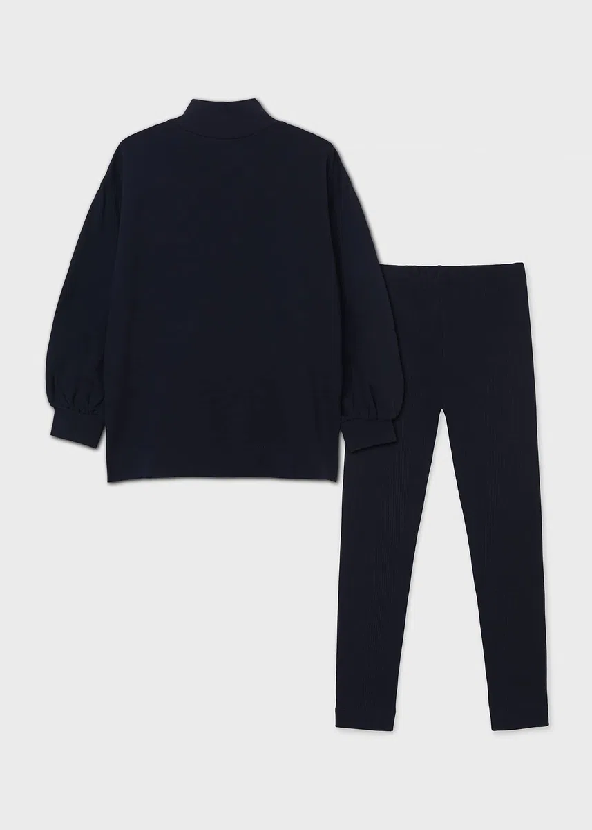 Mayoral Completo Legging Punto per Bambine e Ragazze Marino