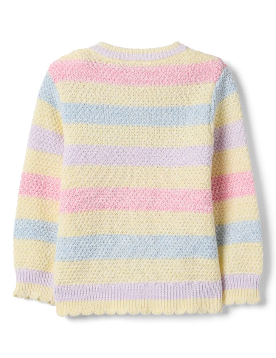 OVS Kids Cardigan in Puro Cotone a Righe Multicolor da Bimba Regular Fit