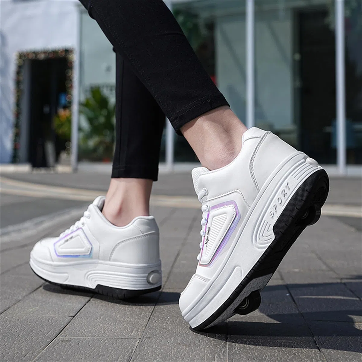Scarpe da Skateboard Bambino Sneakers con Rotelle Bambina e Ragazzi Scarpe con Ruote Tecniche a Scomparsa Scarpe Sportive Ginnastica da Pattini