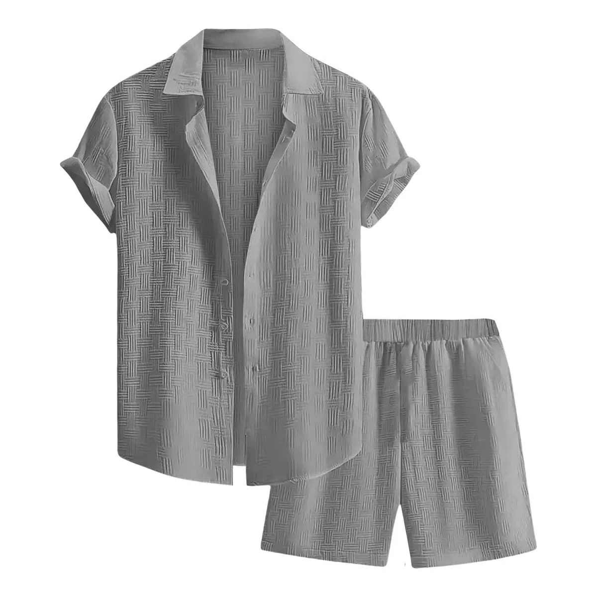 Generico Completo Estivo Da Uomo Comodi Traspirante Completi Sportivo Elegante Casual Leggeri Camicia E Pantaloncini Spiaggia Cotone Abbigliamento Outfit Con Coulisse Jogging Vacanza Tuta Palestra