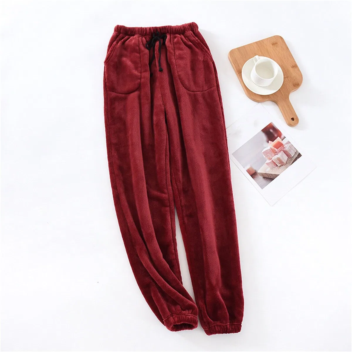 Pantaloni da pigiama da uomo in pile invernale pantaloni da notte in morbido pile traspirante e confortevole tinta unita morbida calda biancheria da notte pantaloni da notte flanella pantaloni