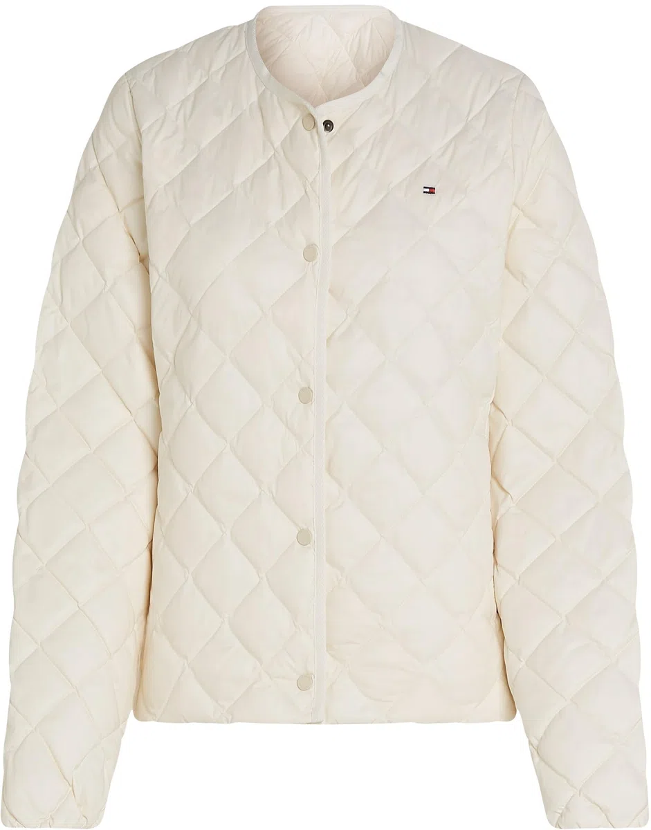 Tommy Hilfiger Donna Giacca Imbottita Quilted Collarless con Chiusura con Bottoni