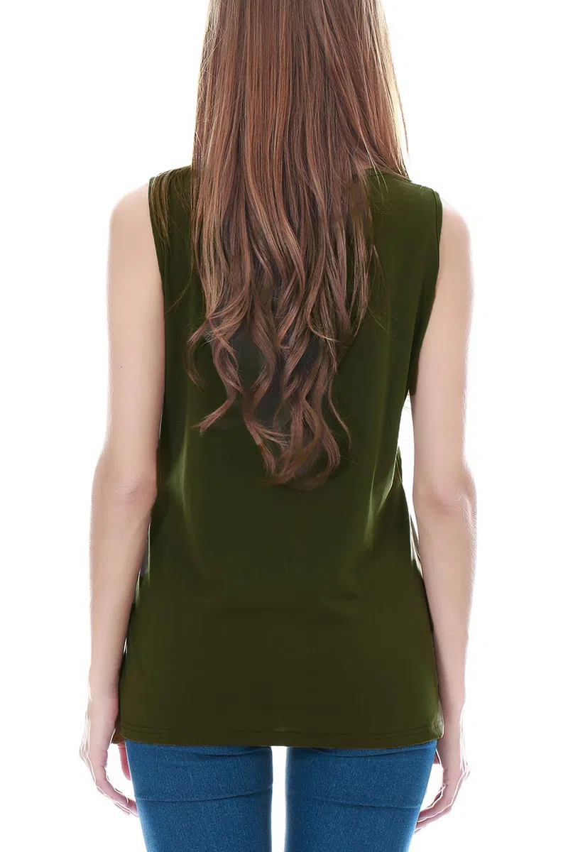 Smallshow Canottiere per Donna maternità Infermieristica Senza Maniche Top Canotta Allattamento in 3 Pezzi Army Green-Black-Deep Grey XL