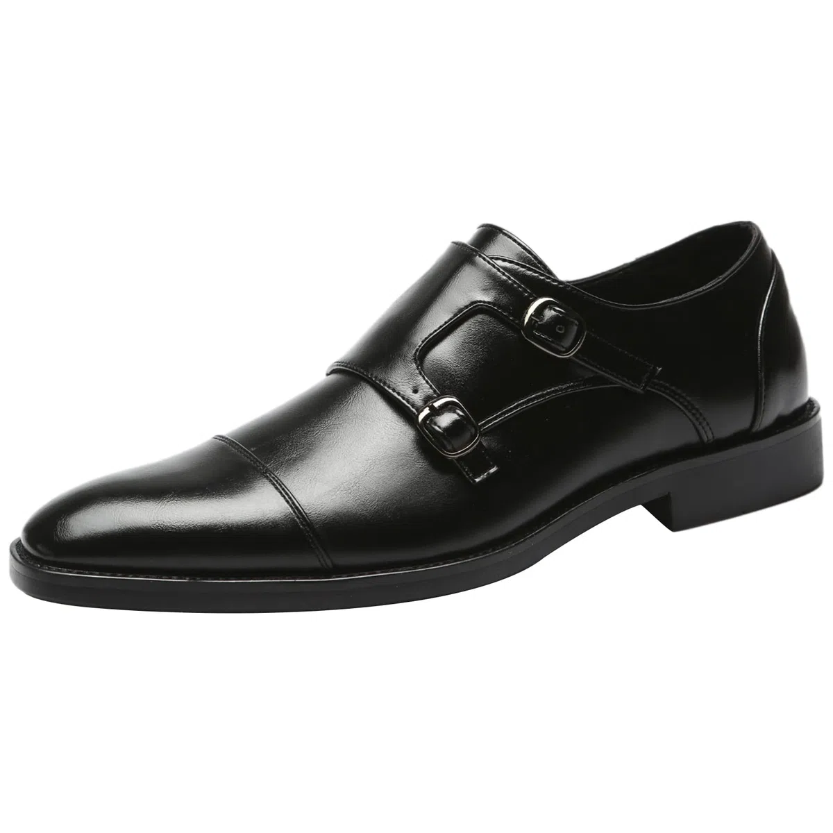 ANUFER Signore Inteligente cap Toe Doppia Fibbia Scarpe da Monaco Pelle Sintetica Formale Scarpe Eleganti