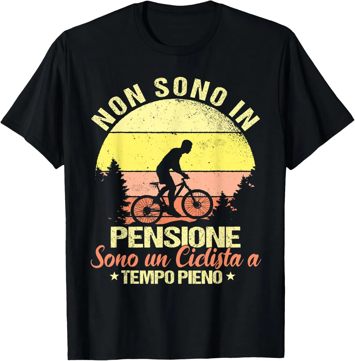Non Sono in Pensione Sono Un Ciclista a Tempo Pieno Uomo Maglietta