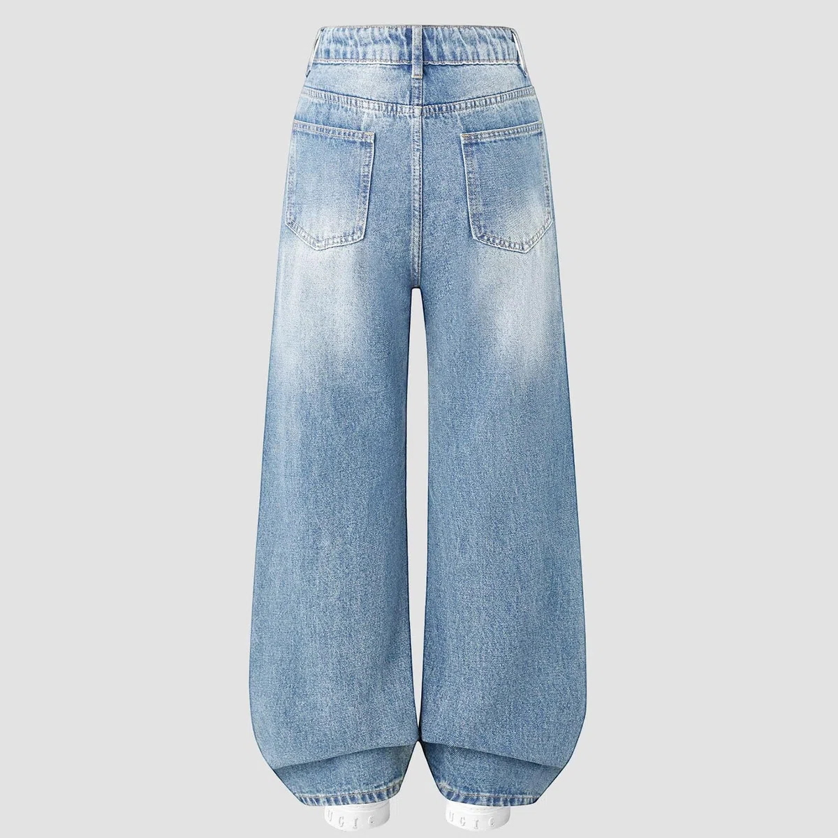 Jeans Baggy-Pantaloni Larghi in Denim per Ragazze, Comodi Pantaloni Casual in Tessuto Morbido Ed Elasticizzato per Il Gioco Quotidiano