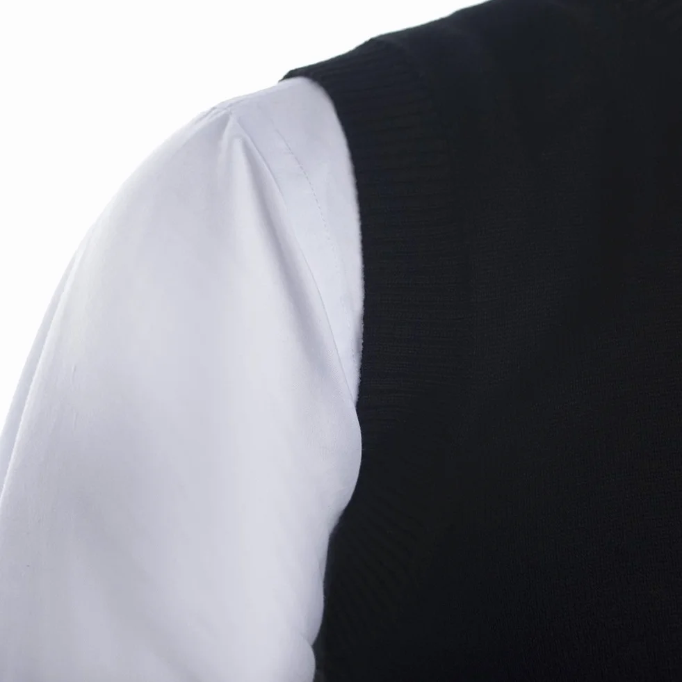 TopTie Gilet da Uomo in Tinta Unita Tinta Unita da Uomo d'Affari, Pullover Casual in Cotone Aderente