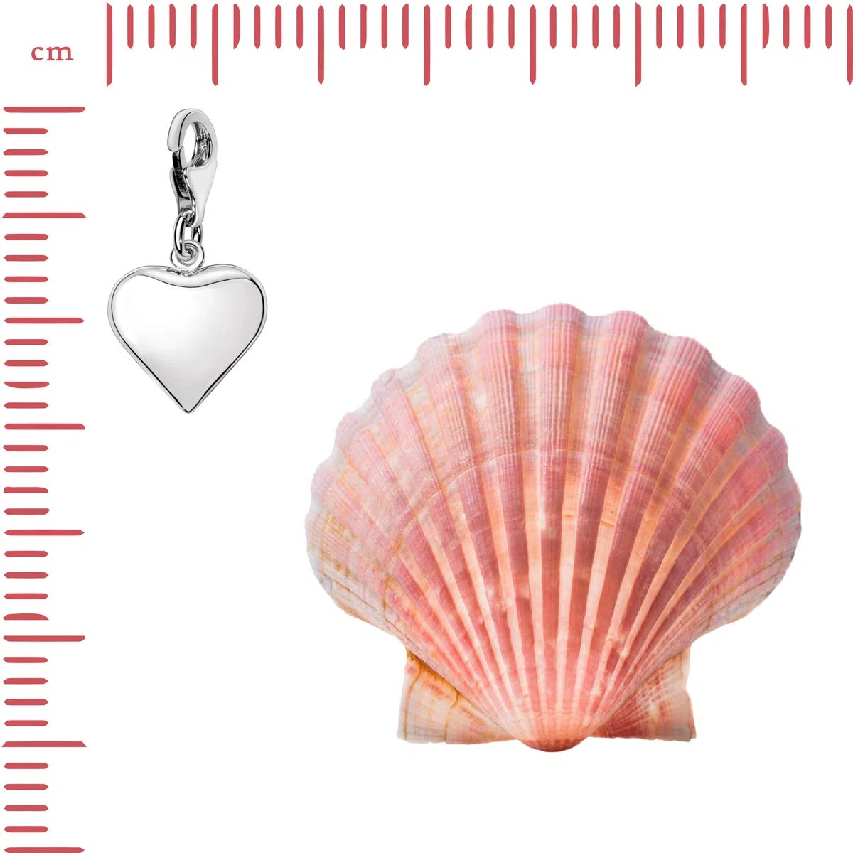 Quiges Donna Ciondolo Charm in Argento Cuori per Braccialetti di Charm e Bead