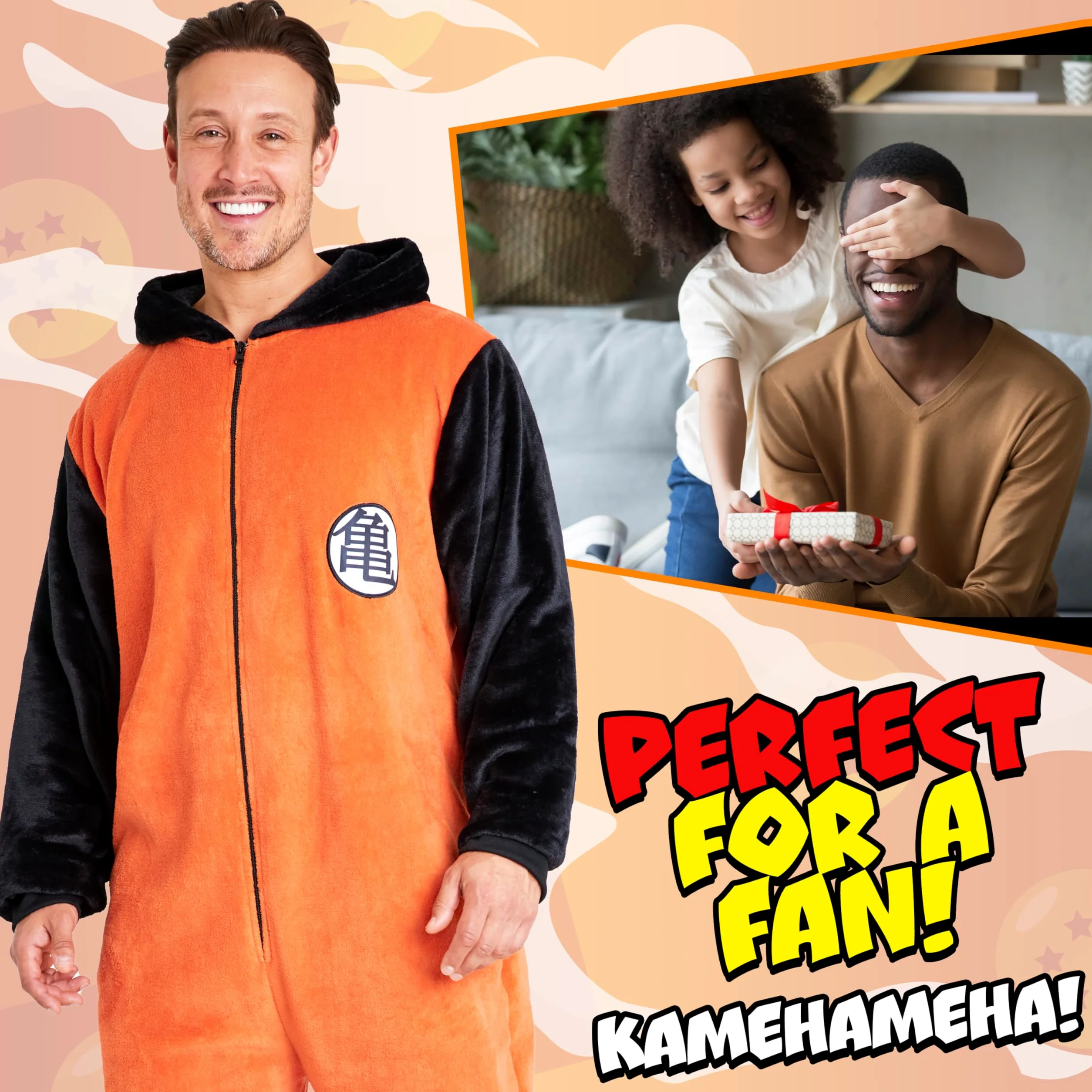 Dragon Ball Z Pigiama Intero Uomo con Cappuccio, Pile Tuta Intera - Regalo Uomo