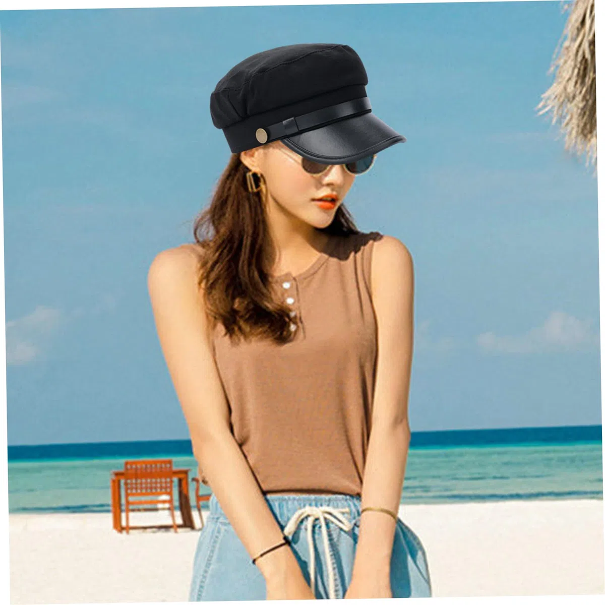 Cappello da Autista Cappello da Autista per Uomo e Donna Elegante da Capitano Elegante Berretto da Strillone da Pilota Vintage per Tutti i Giorni e Come Regalo Nero